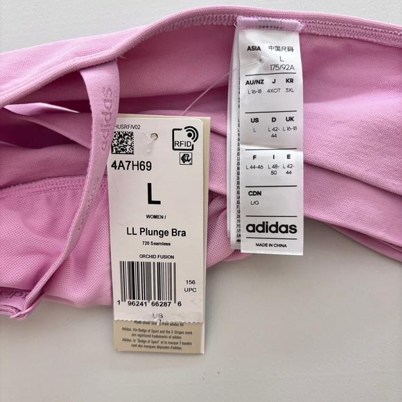 Adidas Women's Large Pink Longline Plunge Light Support Bra NWT - Picture 9 of 9
